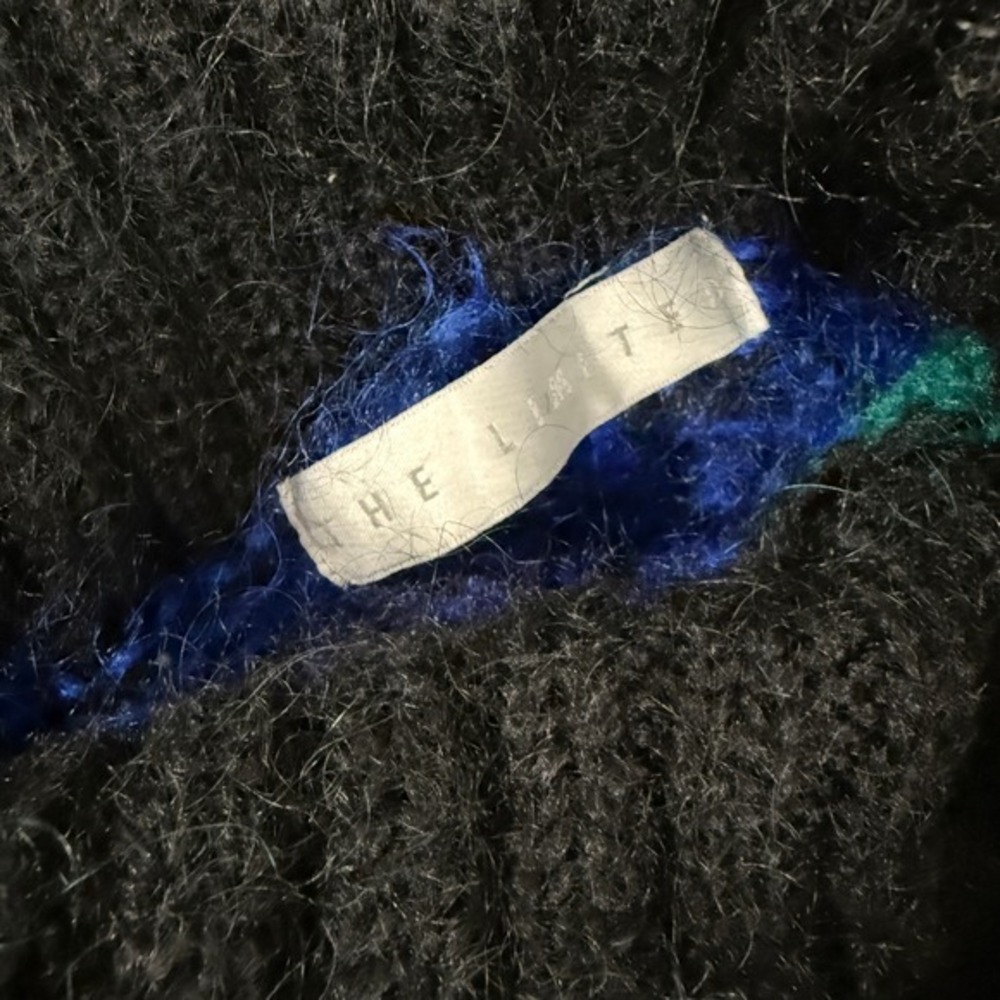 Vtg. 90s The Limited Womens M/L Pre-Owned Plaid Turtleneck Sweater Color Block - Picture 7 of 11